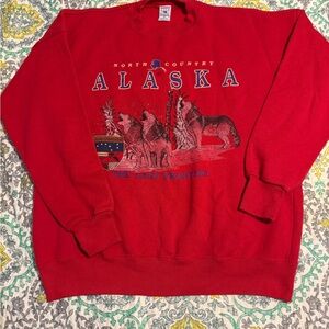 Vintage Alaska Red Crewneck Sweatshirt - North Country